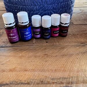 YOUNG LIVING ESSENTIAL OILS BUNDLE OF 6 FREEDOM, RELEASE, ENVISION, LOYALTY, VET